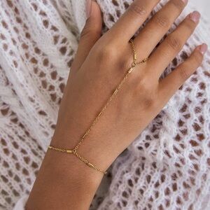18K Gold Plated Hand Chain Bracelet